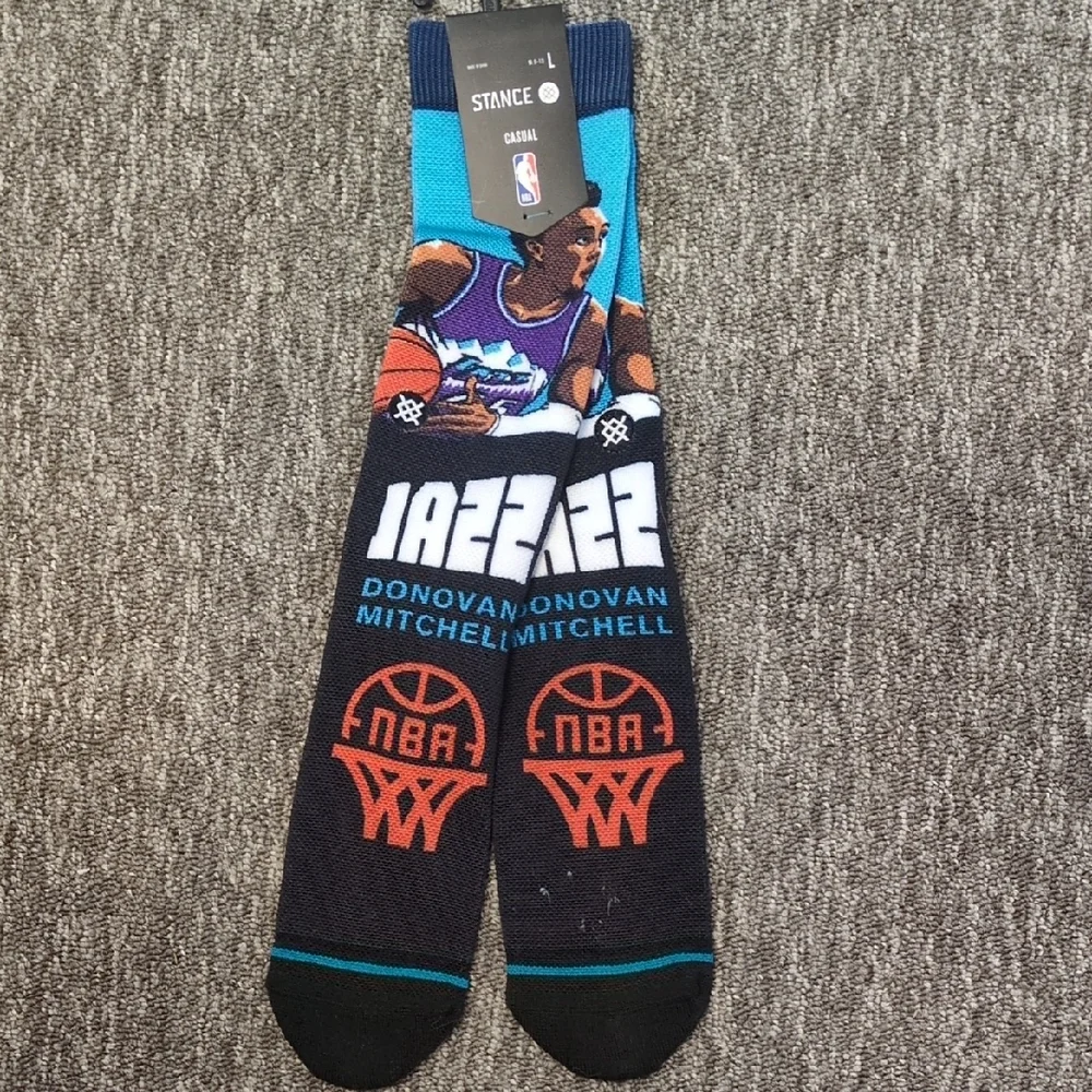 Stance Men's Jazz Donovan‎ Mitchell Basketball Socks Size L